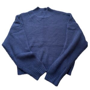 royal blue mock neck sweater